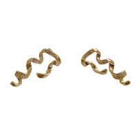 Brass Stud Earring, for woman & with rhinestone, golden, nickel, lead & cadmium free, 30mm, Sold By Pair