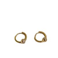 Zinklegierung Ohrringe, rund, Micro pave Zirkonia & für Frau, goldfarben, frei von Nickel, Blei & Kadmium, 18mm, verkauft von Paar