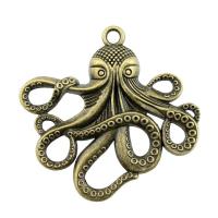 Tibetan Style Animal Pendants, Octopus, plated, vintage & DIY, more colors for choice, nickel, lead & cadmium free, 59x57mm, Sold By PC