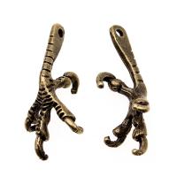 Tibetan Style Pendants, Claw, plated, vintage & DIY, more colors for choice, nickel, lead & cadmium free, 14x33mm, Sold By PC