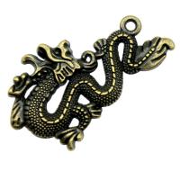 Tibetan Style Pendants, Dragon, plated, vintage & DIY, more colors for choice, nickel, lead & cadmium free, 54x33mm, Sold By PC