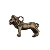 Tibetan Style Animal Pendants, Lion, plated, vintage & DIY, more colors for choice, nickel, lead & cadmium free, 23x15mm, Sold By PC