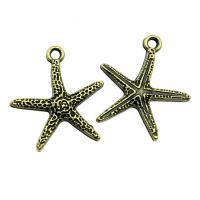 Tibetan Style Animal Pendants, Starfish, plated, vintage & DIY, more colors for choice, nickel, lead & cadmium free, 20x18mm, Sold By PC
