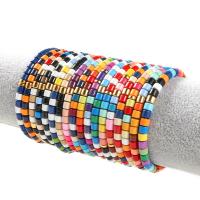 Tibetan Style Bracelet, porcelain enamel & elastic & Unisex, more colors for choice, nickel, lead & cadmium free, Length:Approx 18 cm, Sold By PC