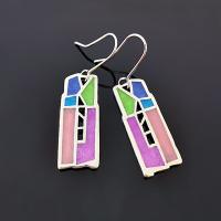 Zinc Alloy Drop Earrings antique silver color plated vintage & for woman & epoxy gel nickel lead & cadmium free Sold By Pair