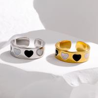 Stainless Steel Finger Ring 304 Stainless Steel plated fashion jewelry & for woman & enamel Sold By PC