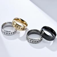 Пальцевидное Кольцо Титановой Стали, титан, полированный, ювелирные изделия моды & разный размер для выбора & Мужский, Много цветов для выбора, 8mm, продается PC
