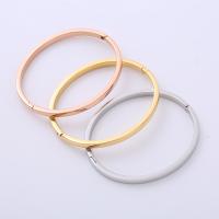 Stainless Steel Bangle 304 Stainless Steel polished fashion jewelry & for woman 58*50*4mm Sold By PC