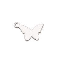 Stainless Steel Animal Pendants, 304 Stainless Steel, Butterfly, Vacuum Ion Plating, DIY, more colors for choice, 7.90x9.90mm, Sold By PC