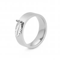 Stainless Steel Finger Ring 201 Stainless Steel Leaf Vacuum Ion Plating fashion jewelry US Ring Sold By PC