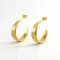 Titanium Steel  Earring 18K gold plated fashion jewelry & for woman Sold By Lot