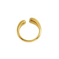 Палец кольцо из нержавеющей стали, Нержавеющая сталь 304, 18K золотым напылением, регулируемый & Женский, 23mm, размер:7, 5ПК/Лот, продается Лот