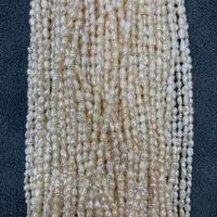 Perles nacres baroques de culture d'eau douce , perle d'eau douce cultivée, DIY, blanc, 3-4mm, Vendu par Environ 15 pouce brin