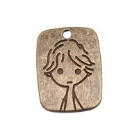 Zinc Alloy Tag Charm Rectangle antique bronze color plated vintage & DIY nickel lead & cadmium free Sold By PC