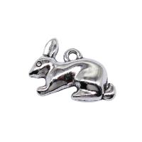 Tibetan Style Animal Pendants, Rabbit, antique silver color plated, vintage & DIY, nickel, lead & cadmium free, 20x14mm, Sold By PC