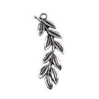 Tibetan Style Leaf Pendants, antique silver color plated, vintage & DIY, nickel, lead & cadmium free, 16x52mm, Sold By PC