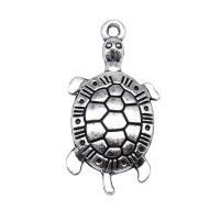 Tibetan Style Animal Pendants, Turtle, antique silver color plated, vintage & DIY, nickel, lead & cadmium free, 16x31mm, Sold By PC