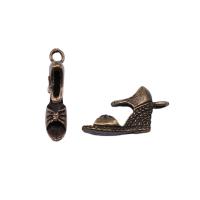 Zinc Alloy Shoes Pendants antique bronze color plated vintage & DIY nickel lead & cadmium free Sold By PC