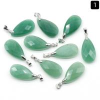 Gemstone Pendants Jewelry, Natural Stone, Teardrop, polished, different materials for choice & Unisex & faceted, more colors for choice, 13x25x6mm, Sold By PC