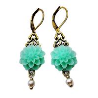 Zinc Alloy Drop Earrings with Resin & Plastic Pearl plated fashion jewelry & for woman nickel lead & cadmium free Sold By Pair