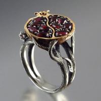 Gemstone Finger Ring, liga de zinco, with Granada, banhado, joias de moda & tamanho diferente para a escolha & para mulher, níquel, chumbo e cádmio livre, vendido por PC