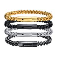 Acier inoxydable 304 bracelet, bijoux de mode & pour homme, plus de couleurs à choisir, 6.3mm,6mm, Longueur:Environ 8.28 pouce, Environ 8.46 pouce, Vendu par PC