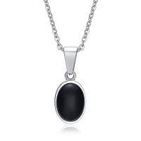 Stainless Steel Jewelry Necklace, 304 Stainless Steel, with Agate, polished, fashion jewelry & different styles for choice & for woman, original color, 12x20.30mm, Length:Approx 19.7 Inch, Sold By PC