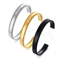 Acier inoxydable 304 bracelet manchette, bijoux de mode & pour homme, plus de couleurs à choisir, 9mm, Diamètre intérieur:Environ 60mm, Vendu par PC