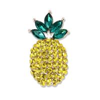 Crystal Brooch Zinc Alloy with Crystal Pineapple plated fashion jewelry & for woman & with rhinestone nickel lead & cadmium free Sold By PC