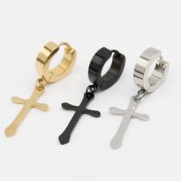 Titan Stahl Ohrring, Titanstahl, Kreuz, plattiert, Modeschmuck & unisex, keine, 13.50x23mm, 2PCs/Tasche, verkauft von Tasche
