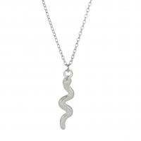 Edelstahl Schmuck Halskette, 304 Edelstahl, mit Verlängerungskettchen von 5cm, Schlange, Modeschmuck & unisex, keine, 28.40x7mm, Länge 45 cm, verkauft von PC