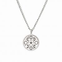 Stainless Steel Jewelry Necklace 304 Stainless Steel Flat Round Vacuum Ion Plating fashion jewelry & Unisex Length 60 cm Sold By PC