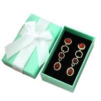 Κοσμήματα Gift Box, Χαρτί, με Σφουγγάρι, διαφορετικό μέγεθος για την επιλογή & με διακόσμηση κορδέλα bowknot, πράσινο φως, Sold Με PC