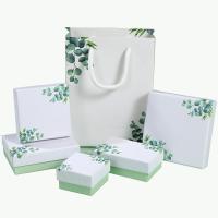 Jewelry Gift Box Paper with Sponge printing green Sold By PC