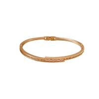Cubic Zirconia Micro Pave Brass Bracelet, real gold plated, micro pave cubic zirconia & for woman, 65mm, 5PCs/Lot, Sold By Lot