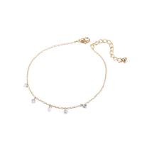 Zinc Alloy Anklet with 2.09inch extender chain fashion jewelry & micro pave cubic zirconia & for woman golden nickel lead & cadmium free Length Approx 9.25 Inch Sold By PC