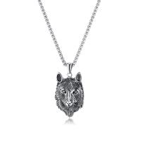 Stainless Steel Jewelry Necklace 304 Stainless Steel Wolf polished fashion jewelry & Unisex original color Sold By PC