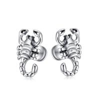 Stainless Steel Stud Earrings, 304 Stainless Steel, Scorpion, polished, fashion jewelry & Unisex, original color, 17.50mm, Sold By Pair