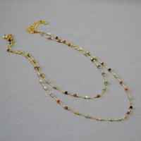 Natural Gemstone Necklace, Tibetan Style, with Natural Stone, gold color plated, fashion jewelry & different length for choice & for woman, nickel, lead & cadmium free, Sold By PC