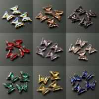 Mosaz Šperky Connector, Krystal, s Mosaz, Motýl, barva pozlacený, DIY & tváří & s drahokamu & 1/1 smyčka, více barev na výběr, 21x19x5mm, Otvor:Cca 1mm, Prodáno By PC
