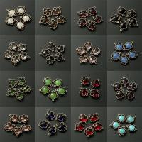 Mosaz Šperky Connector, Krystal, s Mosaz, Květina, barva pozlacený, DIY & tváří & 1/1 smyčka, více barev na výběr, 15x12x4mm, Otvor:Cca 1mm, Prodáno By PC