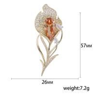 Cubic Zirconia Brooch Brass Tulip gold color plated micro pave cubic zirconia & for woman nickel lead & cadmium free Sold By PC