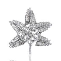 Rhinestone Brooch, Tibetan Style, Leaf, plated, for woman & with rhinestone, more colors for choice, nickel, lead & cadmium free, 45x47mm, Sold By PC