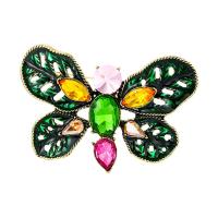 Rhinestone Brooch, Tibetan Style, Butterfly, fashion jewelry & for woman & with rhinestone, nickel, lead & cadmium free, 60x43mm, Sold By PC