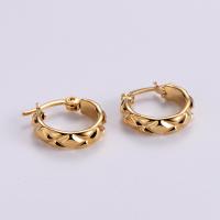 Stainless Steel Lever Back Earring 316L Stainless Steel 18K gold plated fashion jewelry & for woman golden 15mm Sold By Pair