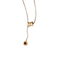 Titanstahl Halskette, mit römischen Zahl & für Frau & mit Strass, Länge ca. 17.9 ZollInch, 5PCs/Menge, verkauft von Menge