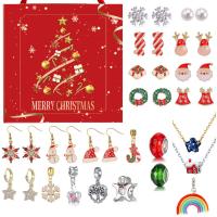 Kinder-DIY Saiten-Perlen-Set, Zinklegierung, plattiert, Weihnachts-Design & Emaille & mit Strass, 250x250x25mm, Länge:ca. 19.7 ZollInch, verkauft von setzen
