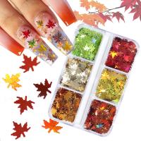 PET Sequin, Maple Leaf, DIY, more colors for choice, 73x47x11mm, Sold By Box