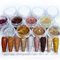 PET Nail Glitter, DIY, more colors for choice, 31x32mm, Sold By Box