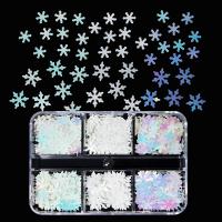 PET Sequin, Snowflake, DIY, mixed colors, 73x47x11mm, Sold By Box